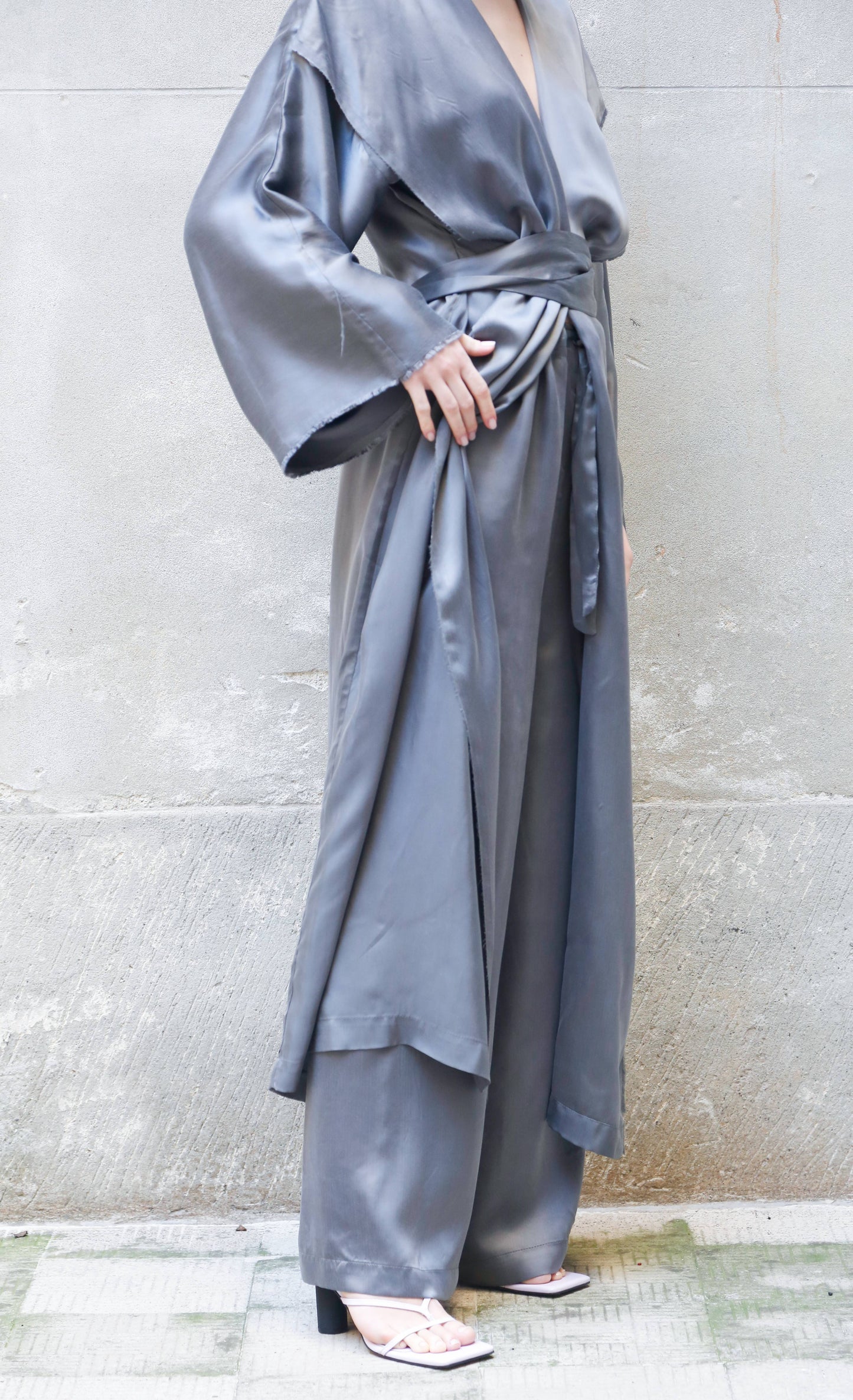Low Waist Long Wide Pants 100% Bemberg-3