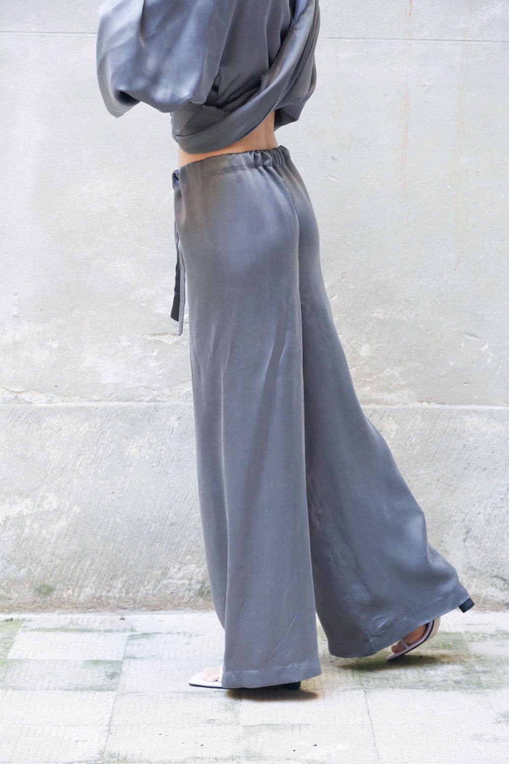 Low Waist Long Wide Pants 100% Bemberg-2