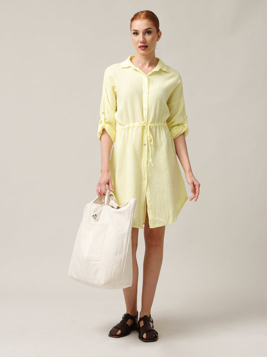 Shirt-type muslin dress-1