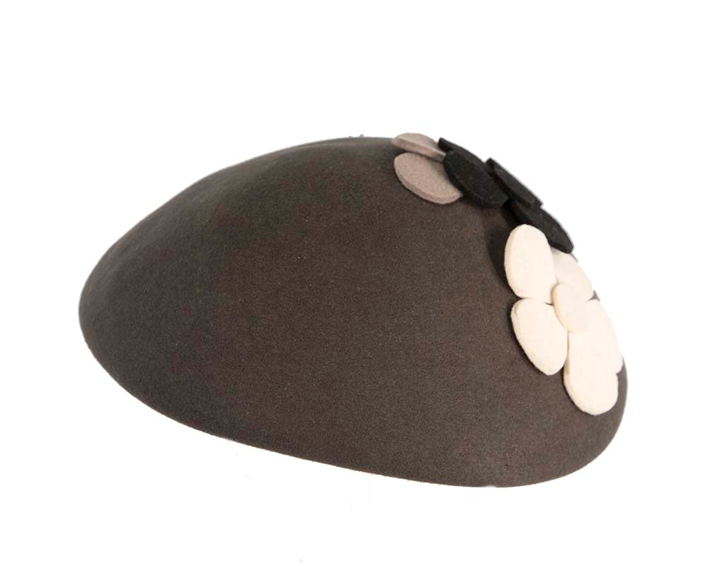Grey winter felt beret CU615-5