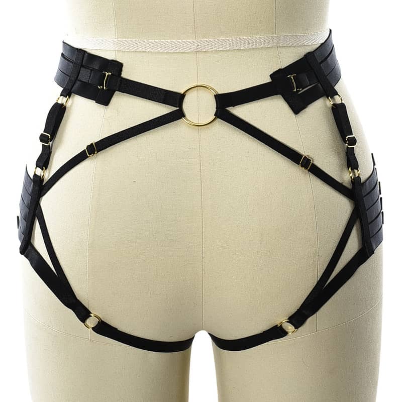 Dropshipping Sexy Open Crotch Waist Harness Underwear Back View