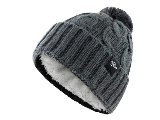 Warmest Plush Insulated Cuff Knit Pom Women Winter Beanie Hat Warm Wool Insulated Cap Winter Beanie Hat-1