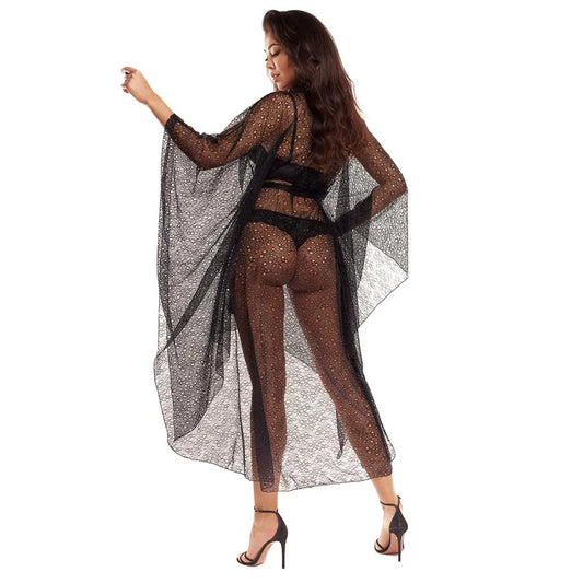 Sexy Sheer Lace Robe Axami Black Panther-1