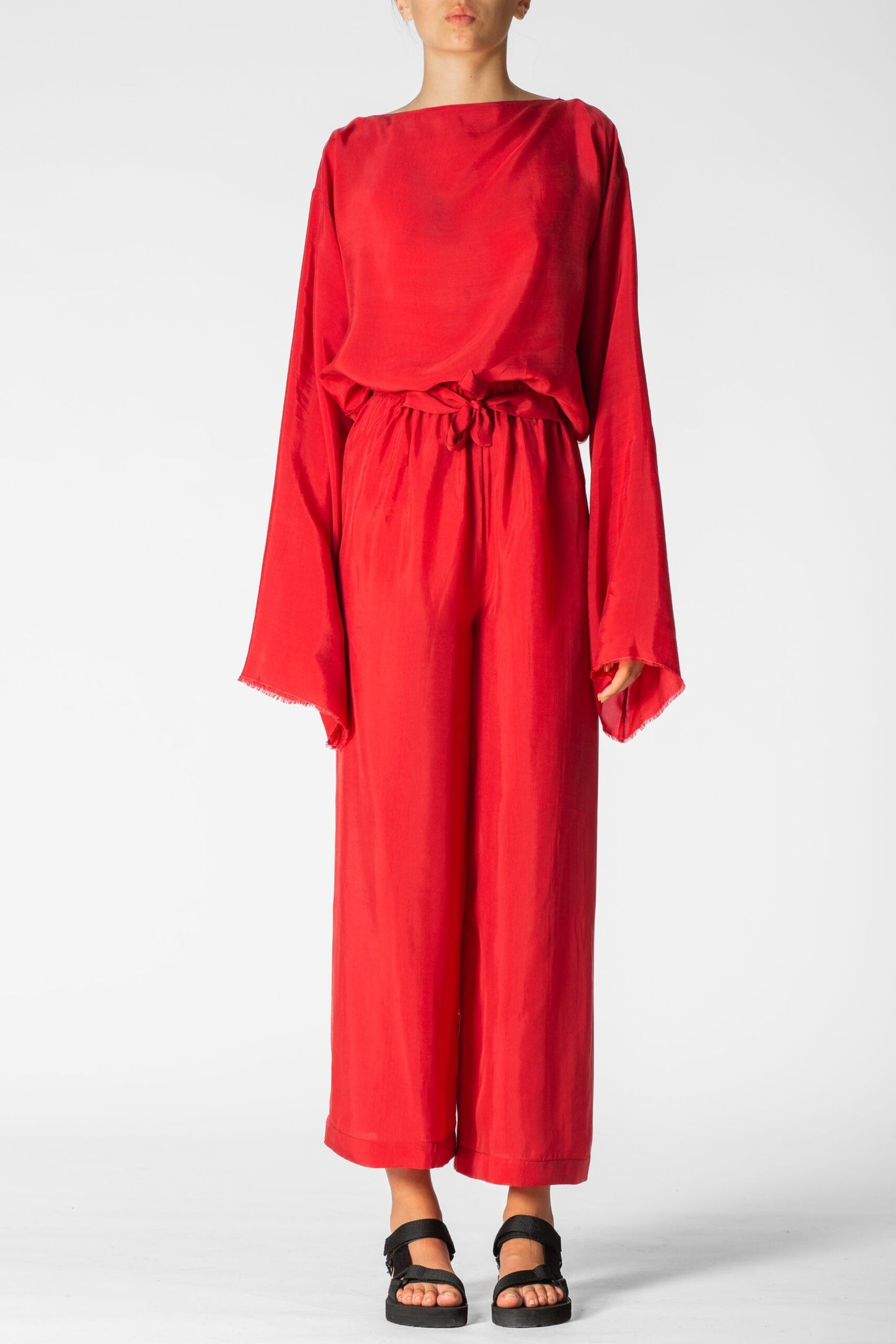 Long Wide Pants 100% BEMBERG Cyclamen/Powder Pink-0