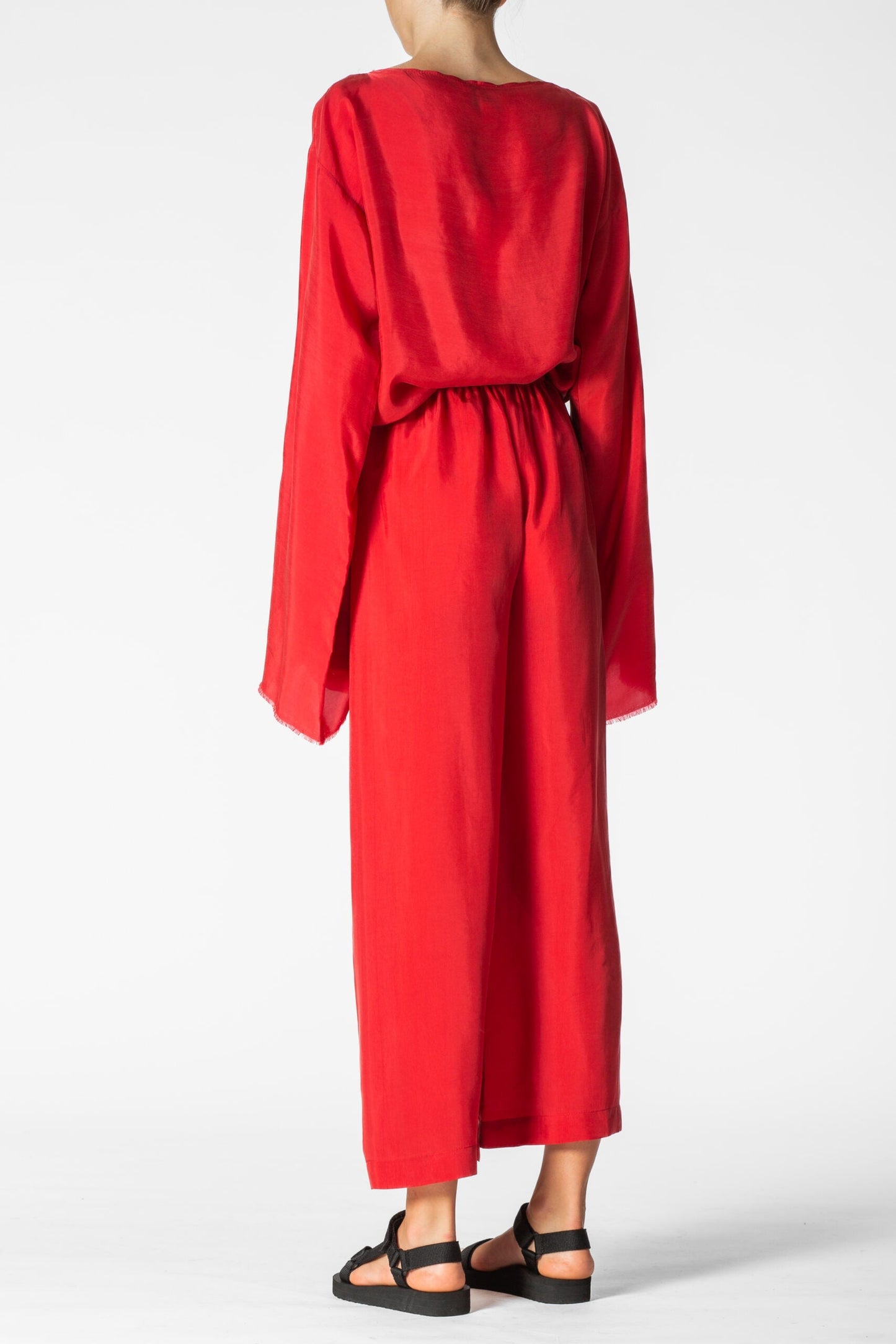 Long Wide Pants 100% BEMBERG Cyclamen/Powder Pink-5