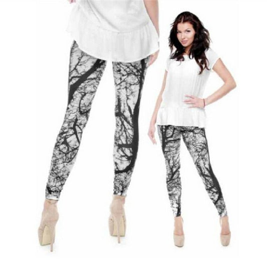 Brand Fashion Camo Branches 3D Printing High Quality Slim Legging Women Casual Home Leggings Woman Pants-1