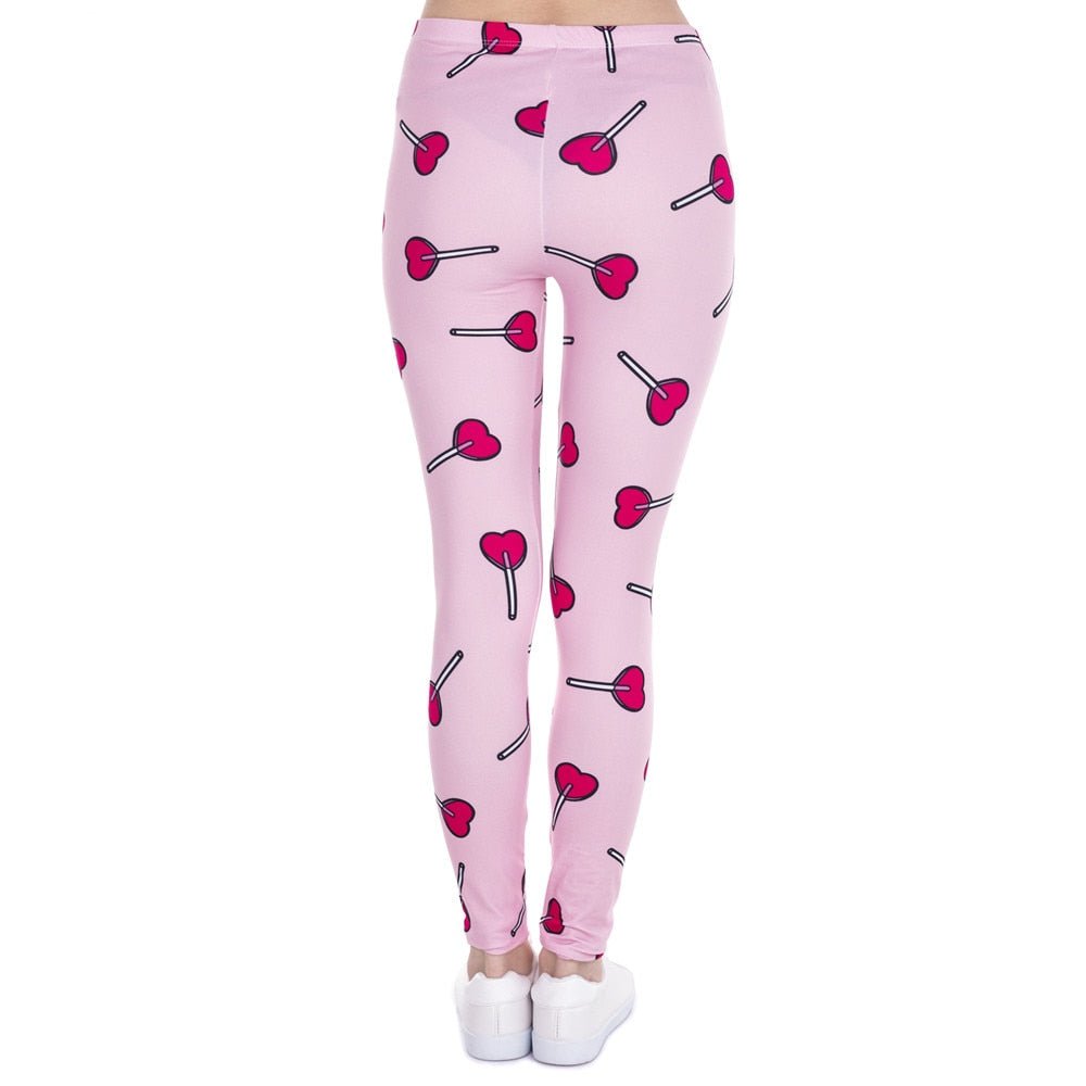 Brand Fashion Women Leggings Love Lollipop Printing Fitness Legging Sexy High Waist Legging For Woman Pants-2