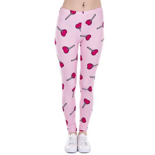 Brand Fashion Women Leggings Love Lollipop Printing Fitness Legging Sexy High Waist Legging For Woman Pants-1