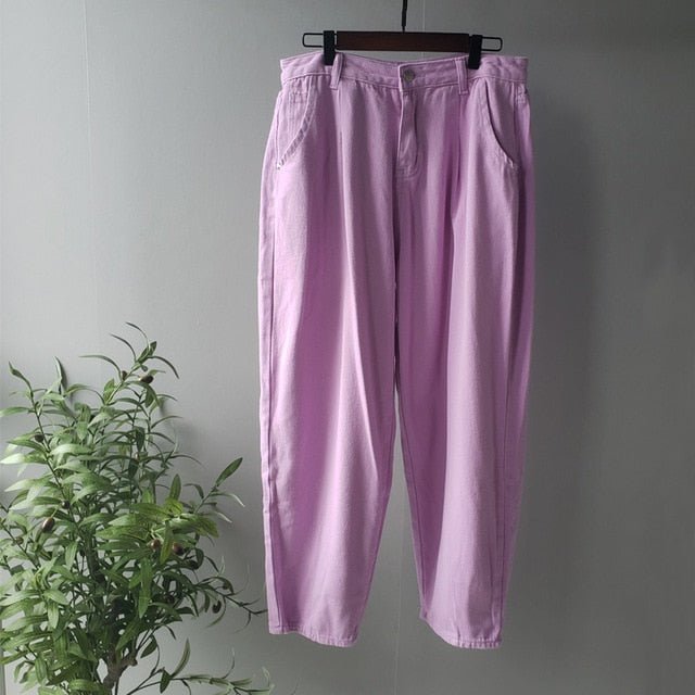 Denim Pants Women High Waist Harem Pants Loose Jeans Plus Size Trousers Women-6