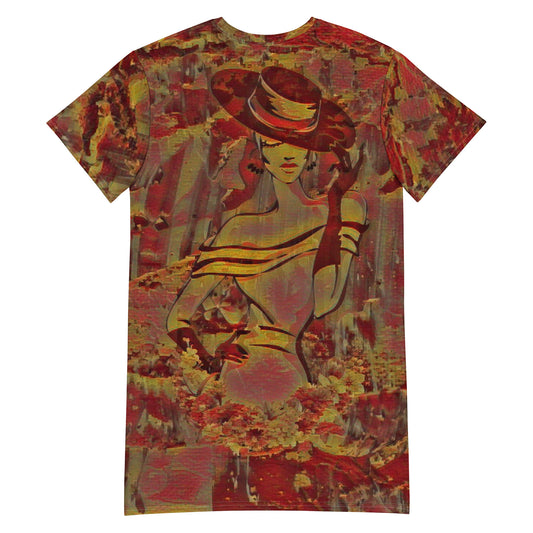 VINTAGE HEART ART T-shirt Dress by Gianneli-1