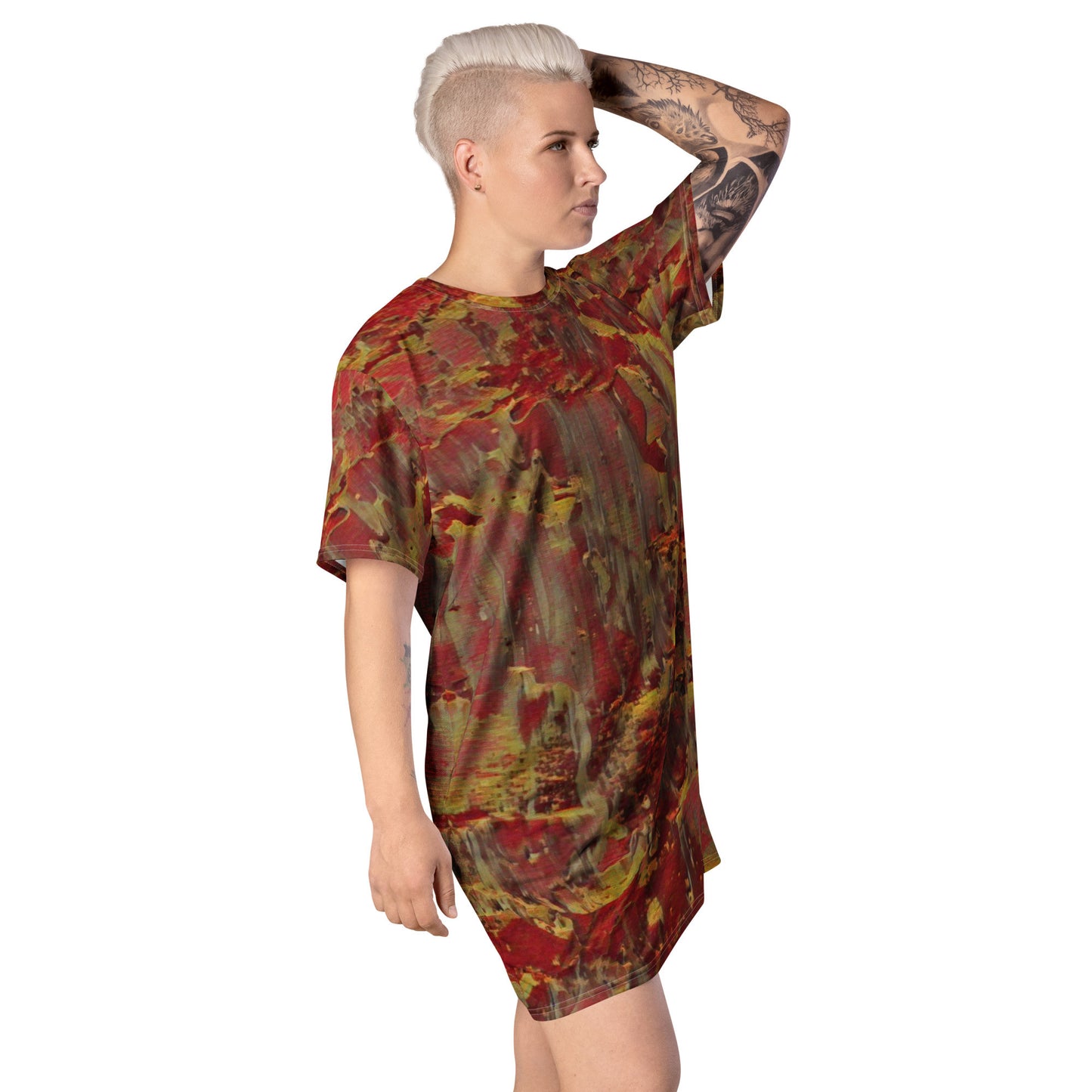 VINTAGE HEART ART T-shirt Dress by Gianneli-8
