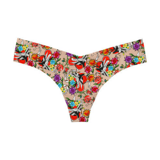 Playful Print Seamless Thong Panty Commando-1