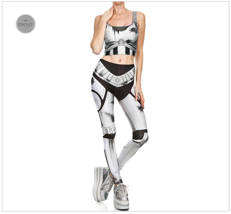 Star Wars Cosplay Costume For Women Wonder Captain America Deadpool Woman Croped Tops Leggings Sets-2