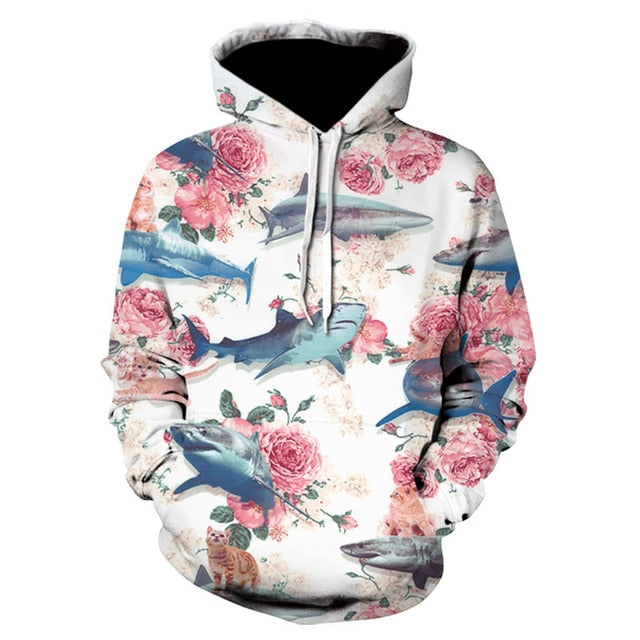 Men/Women autumn winter Hoodies Men's Sweatshirts Rose flower print Sweatshirts Plus Size 5XL Loose pullover Hoodie Tops-7
