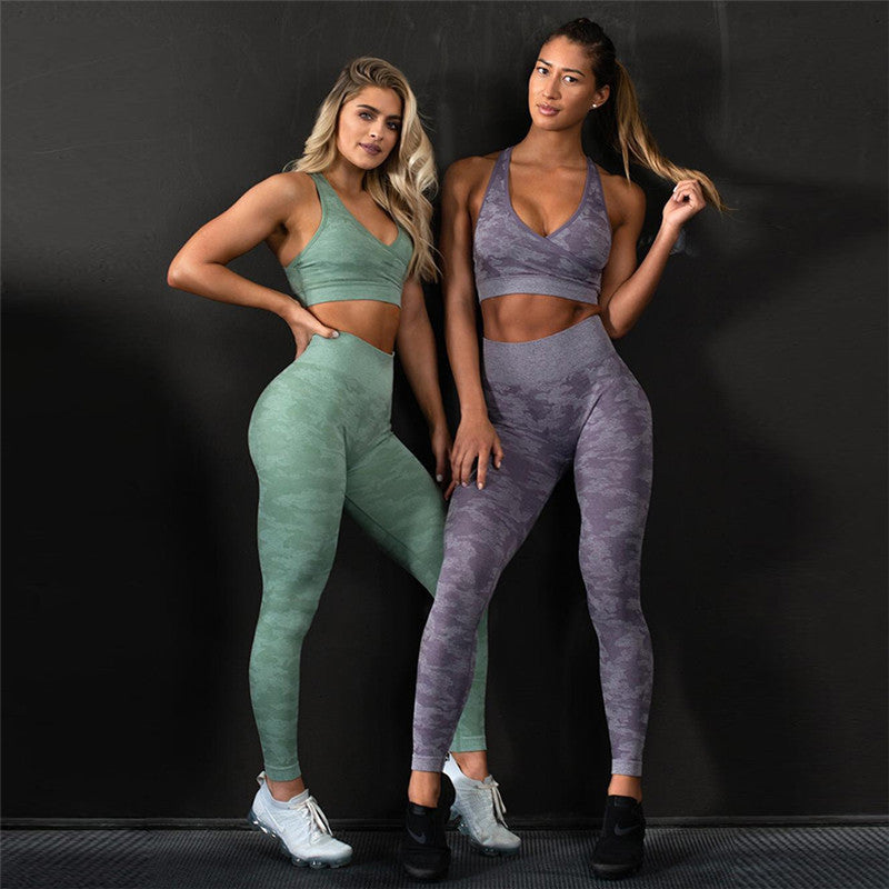 Woman Fitness Camouflage Seamless Leggings High Waist Yoga Pants-0
