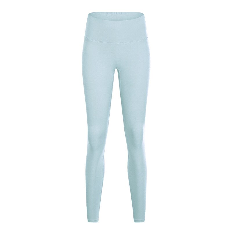 Naked-feel Woman Leggings Fitness Leggings Sports Mid Waist Ankle-Length Pants multiple color Solid High Compression-3