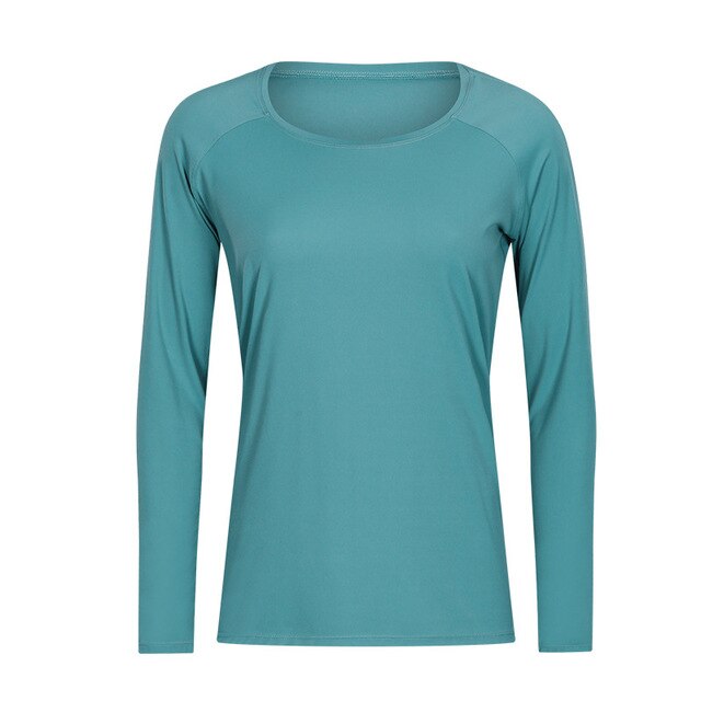 Workout Shirts for Women Nylon Spandex Yoga Long Sleeved Shirts Womens Breathable Lightweight Loose Running Sport Tops-7