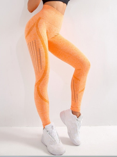 Yoga Leggings Women High Waist Hollow Out Pants Fashion High Elastic Push Up Work Out Pants For Women Hips Lifting Jogging Pants-2