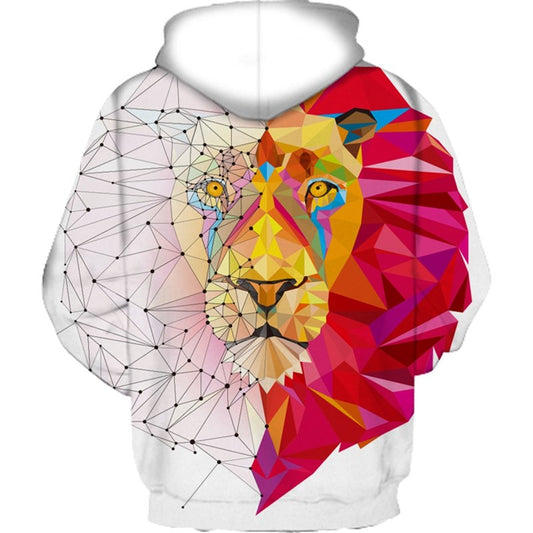 Fashion Color Lion Men Women Autumn Winter 3D Hoody Tops-1