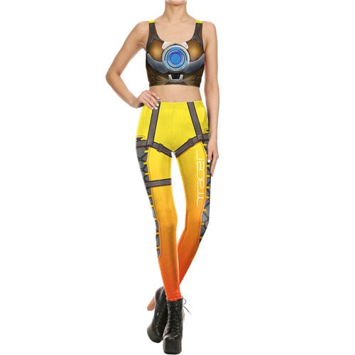 Star Wars Cosplay Costume For Women Wonder Captain America Deadpool Woman Croped Tops Leggings Sets-1