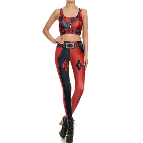Star Wars Cosplay Costume For Women Wonder Captain America Deadpool Woman Croped Tops Leggings Sets-10