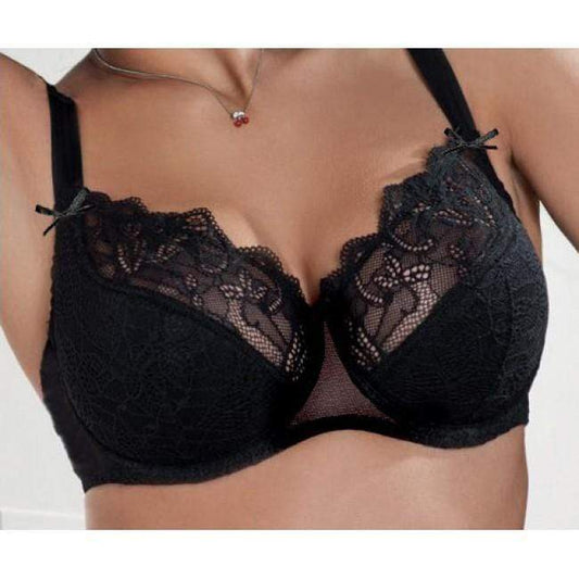 Semi Sheer Lace Half Padded Bra Sermija Honey-1