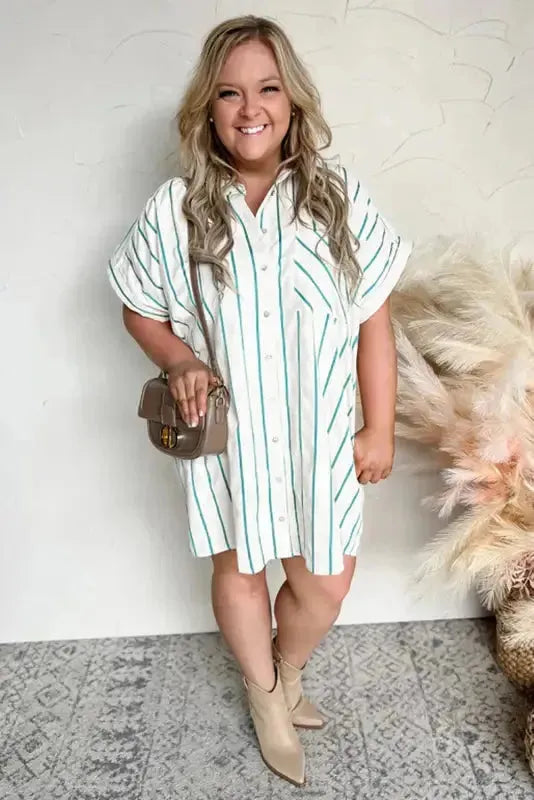 Shamrock Style Curvy Shirt Dress-4