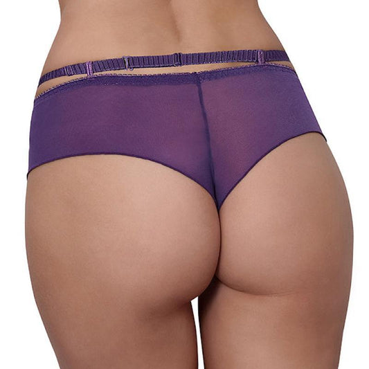 Sheer Lace Brazilian Thong Panty Axami Miami Vibe Purple-1