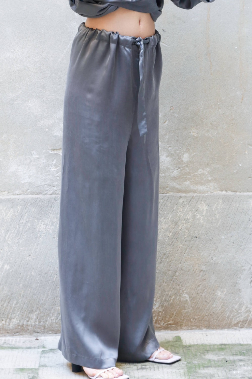 Low Waist Long Wide Pants 100% Bemberg-0