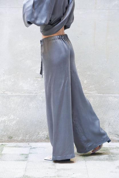 Low Waist Long Wide Pants 100% Bemberg-2