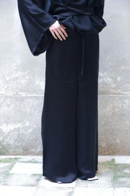 Low Waist Long Wide Pants 100% Bemberg-5
