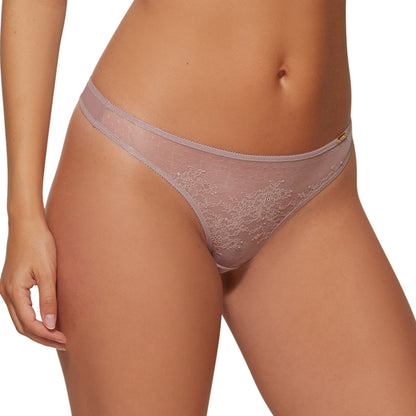 Gossard Glossies Lace Mink Sheer Mesh Thong Panty-2