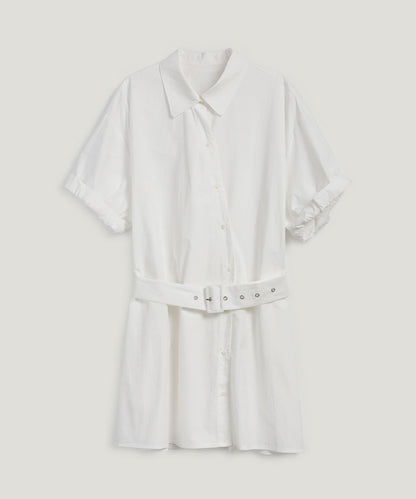 [TWEE] Lovin Roll-Up Shirt Dress (Belt Set)-5