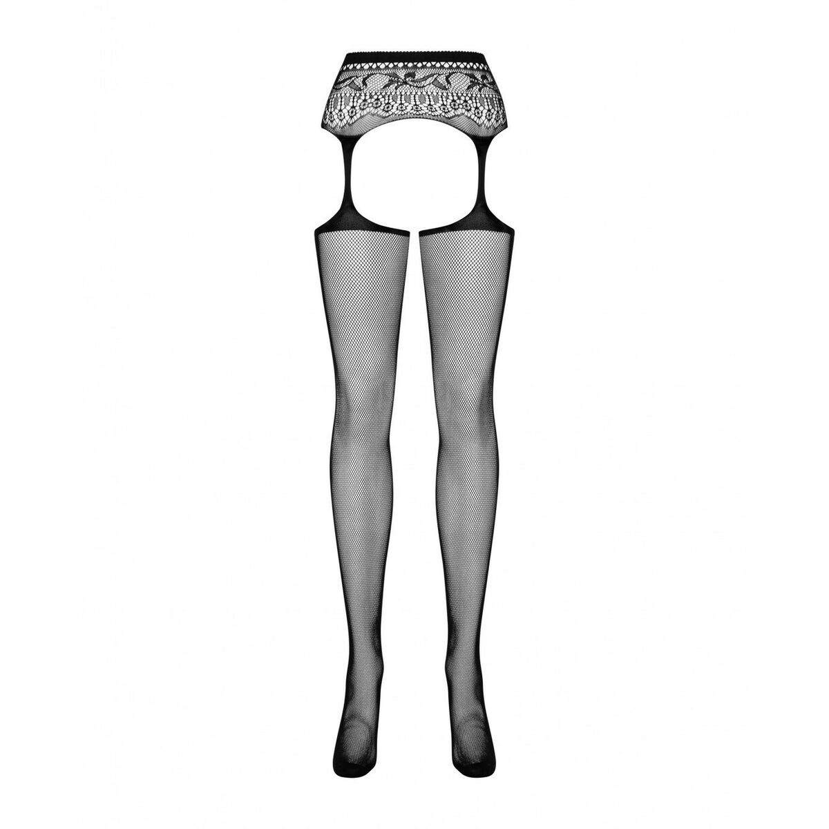 Stockings with Garter Obsessive S307 Black S/M/L-2