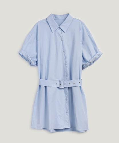 [TWEE] Lovin Roll-Up Shirt Dress (Belt Set)-6