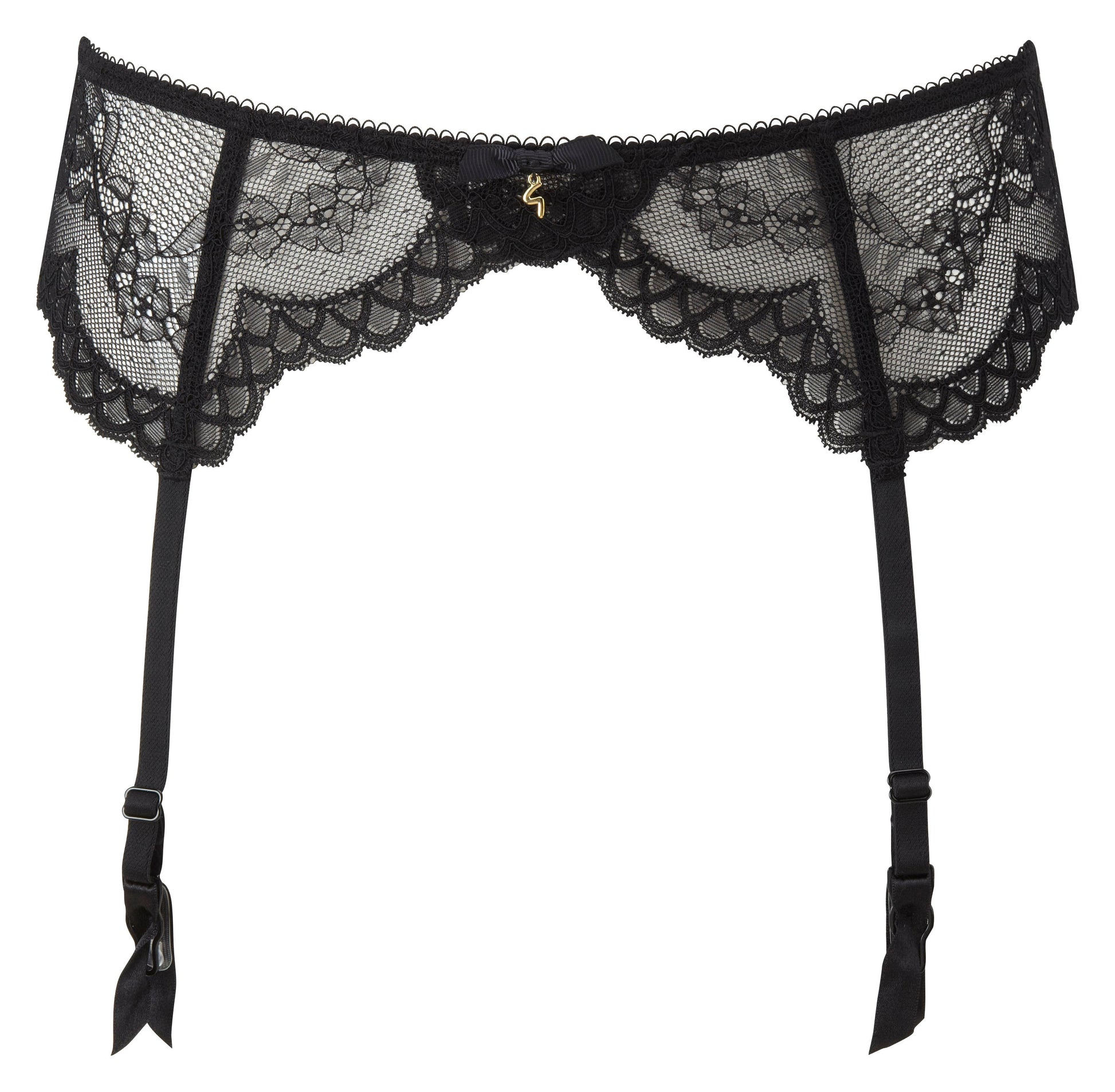 Sheer Lace Garter Belt Gossard Superboost Lace Black-3