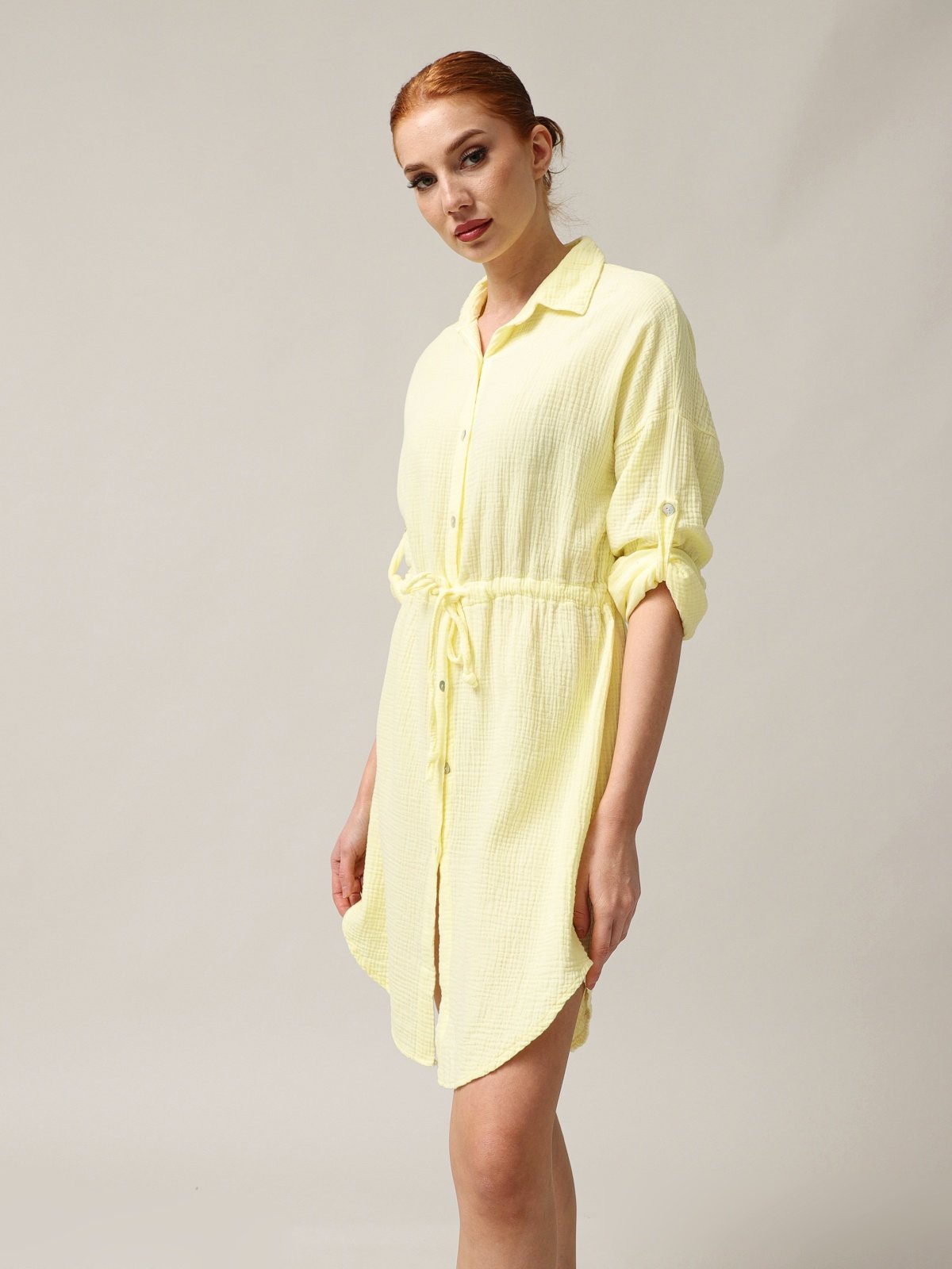 Shirt-type muslin dress-2