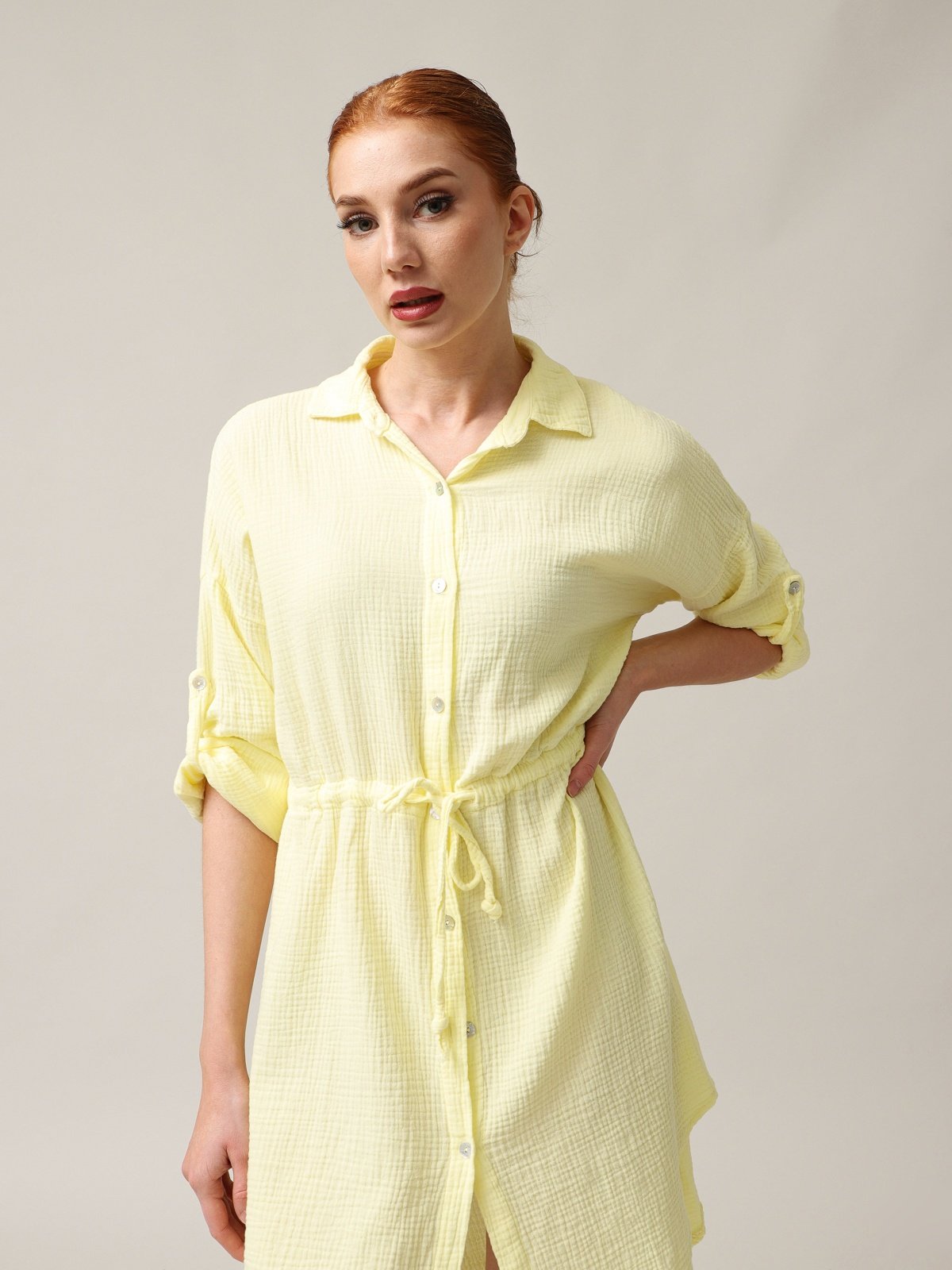 Shirt-type muslin dress-3