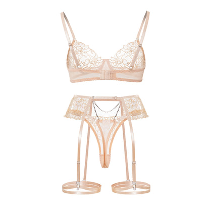 Wholesale Sheer Lace Garter Lingerie Ensemble-39
