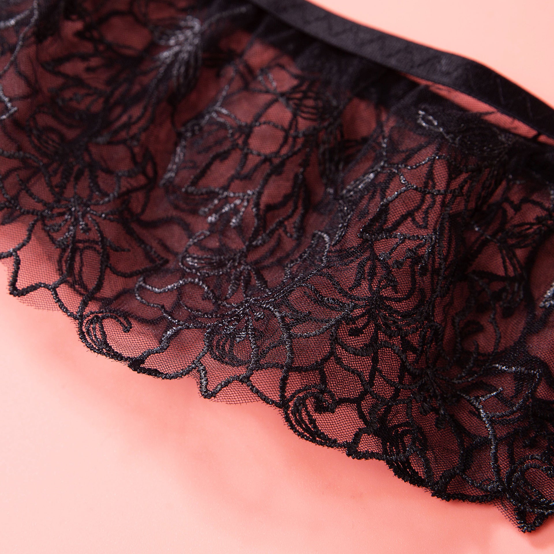 Wholesale Sheer Lace Garter Lingerie Ensemble-18