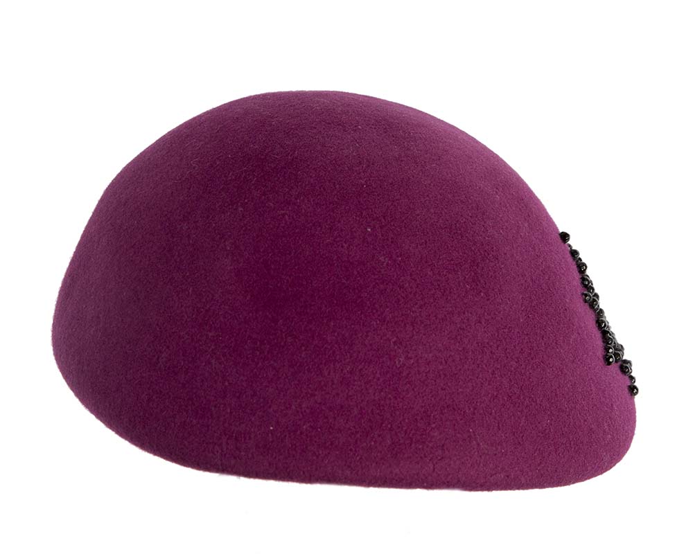 Fuchsia winter felt beret-5