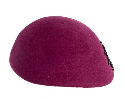 Fuchsia winter felt beret-5