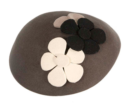 Grey winter felt beret CU615-3