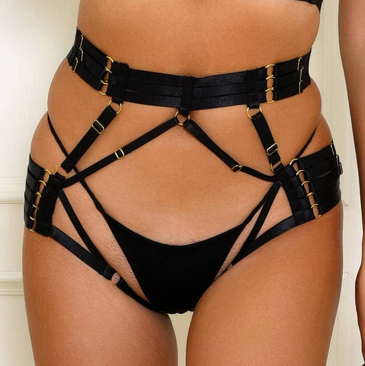 Dropshipping Sexy Open Crotch Waist Harness Underwear Front Show