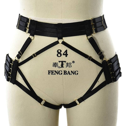 Dropshipping Sexy Open Crotch Waist Harness Underwear Front View
