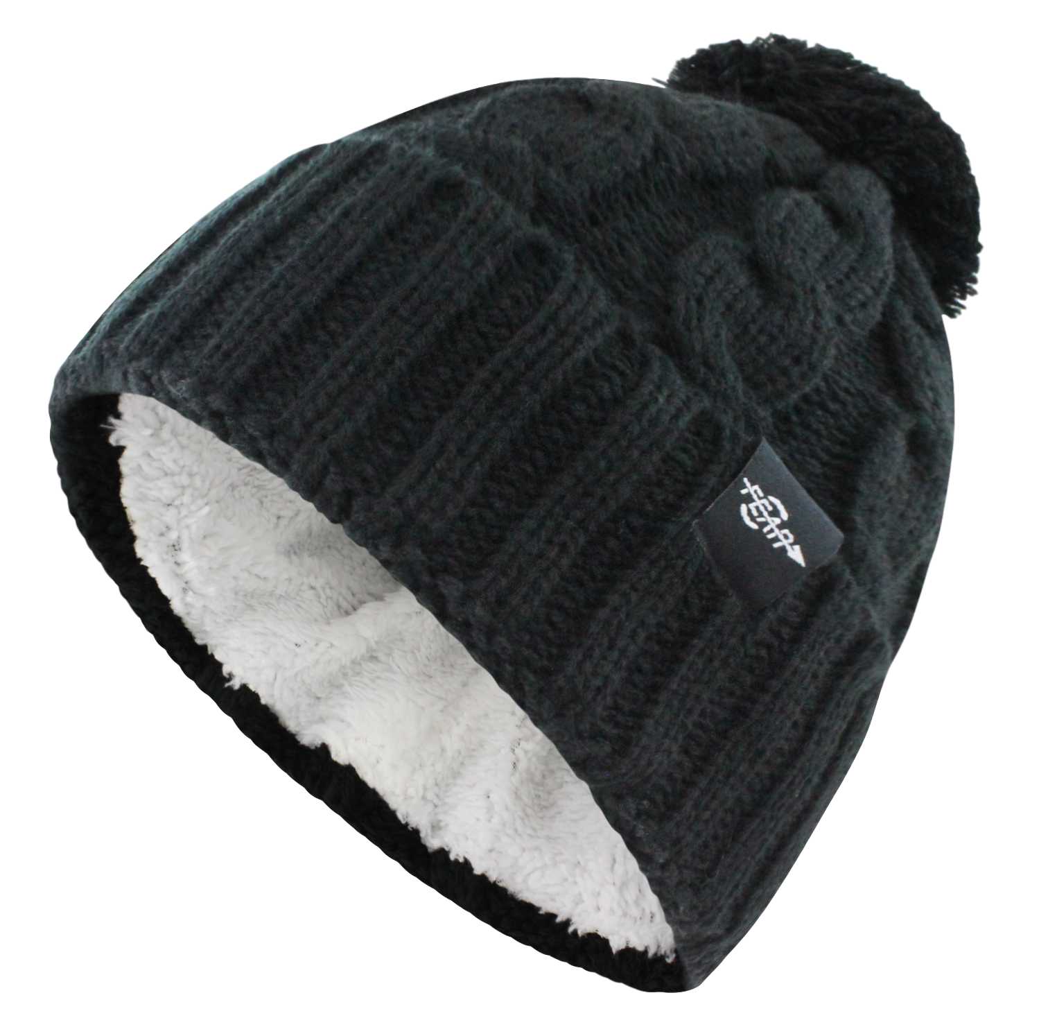 Warmest Plush Insulated Cuff Knit Pom Women Winter Beanie Hat Warm Wool Insulated Cap Winter Beanie Hat-3