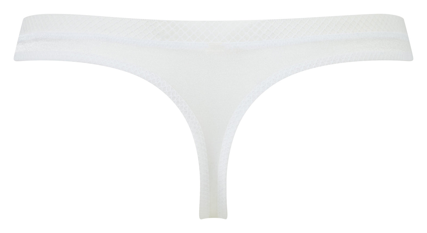 Sheer See Through Thong Panty Gossard Glossies White-3