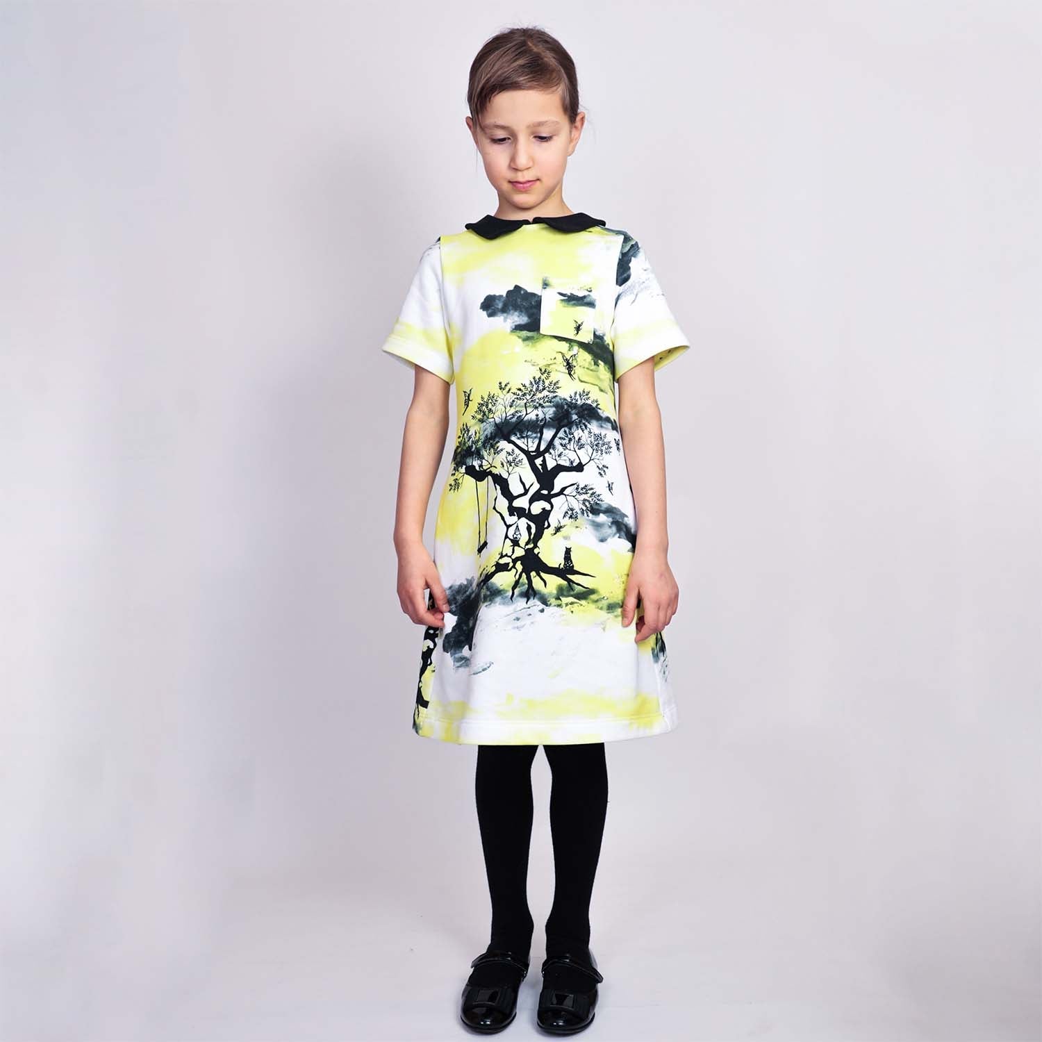 Kids A-line Dress with Print-1