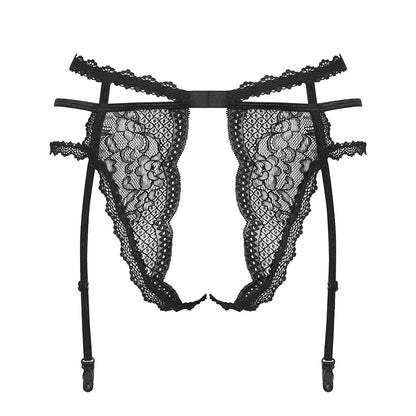 Sexy Open Crotch Lace Garter Panty Obsessive Pearlove-3