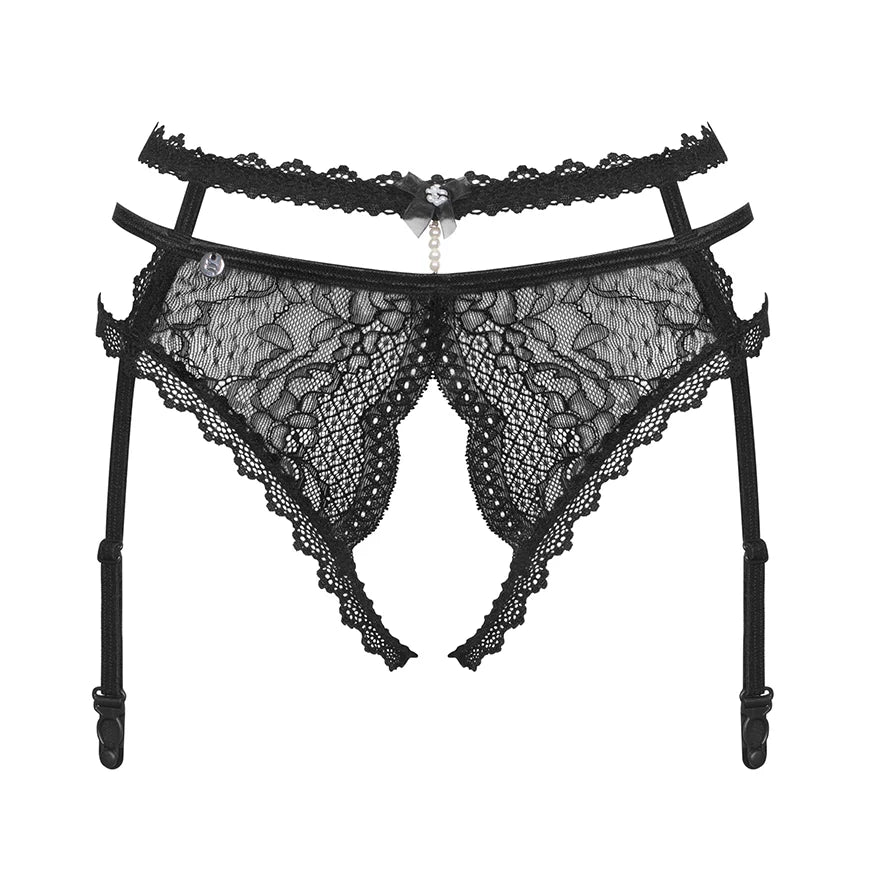 Sexy Open Crotch Lace Garter Panty Obsessive Pearlove-2